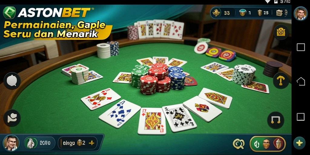Tampilan gameplay menegangkan dan seru saat bermain Gaple di ASTONBET.