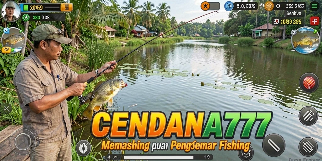 Screenshot gameplay CENDANA777 menampilkan suasana memancing yang realistis dan menyenangkan.