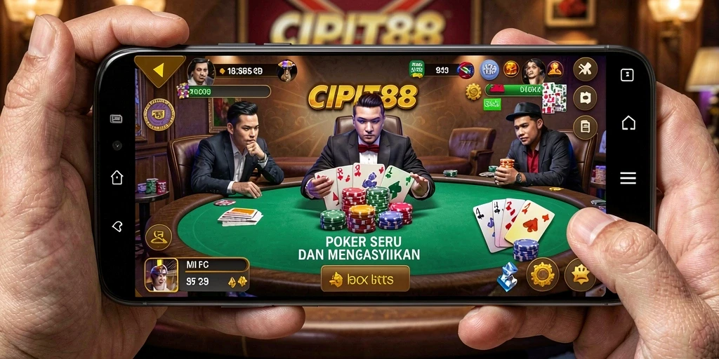 Tampilan antarmuka permainan Poker yang menarik di CIPIT88.