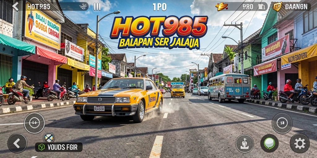 Tampilan gameplay Racing HOT985 yang mendebarkan dan grafis menawan.