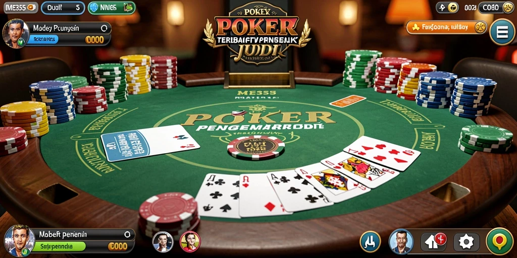 Screenshot utama ME355 menampilkan gameplay Poker yang seru dan interaktif.