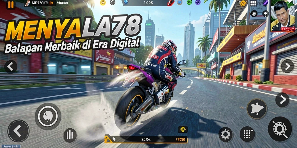 Gameplay seru dalam balapan motor yang menantang.