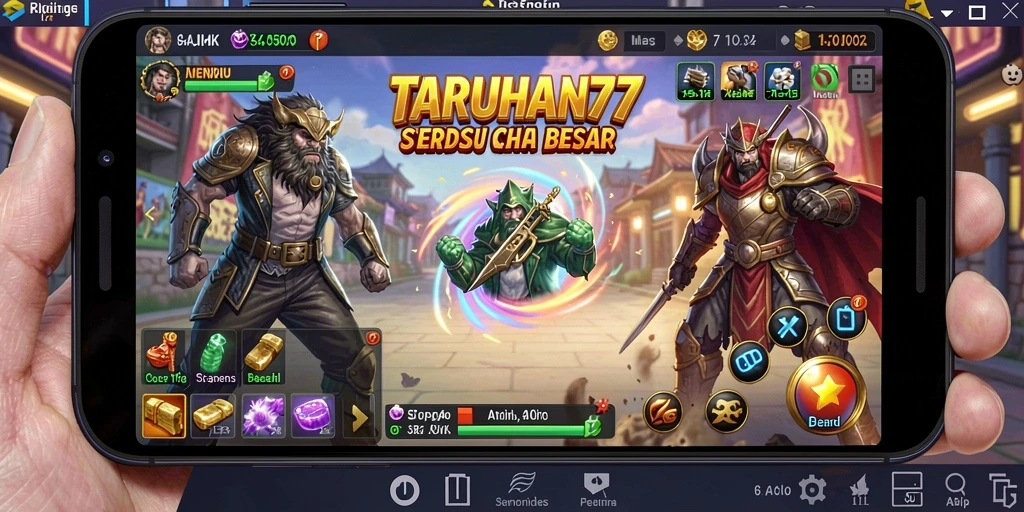 Tangkapan layar TARUHAN77 menunjukkan gameplay intens dan strategi mendalam.
