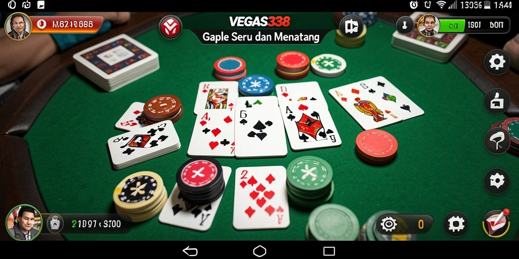 Tampilan gameplay Gaple yang seru dan interaktif dari VEGAS338.